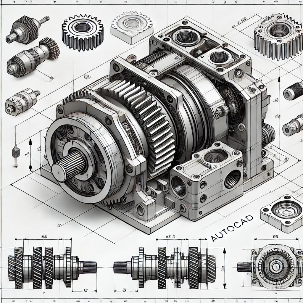 mašinski model urađen u autocad