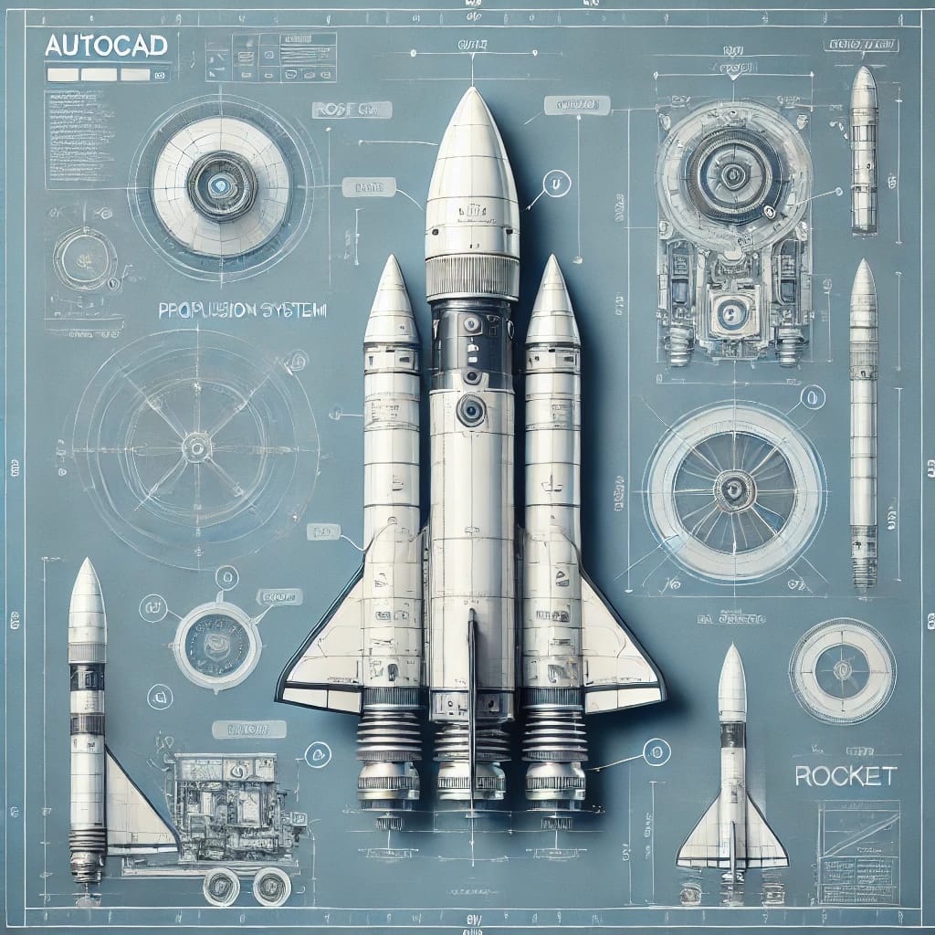 tehnička ilustracija rakete u autocad tehnička ilustracija rakete u autocad